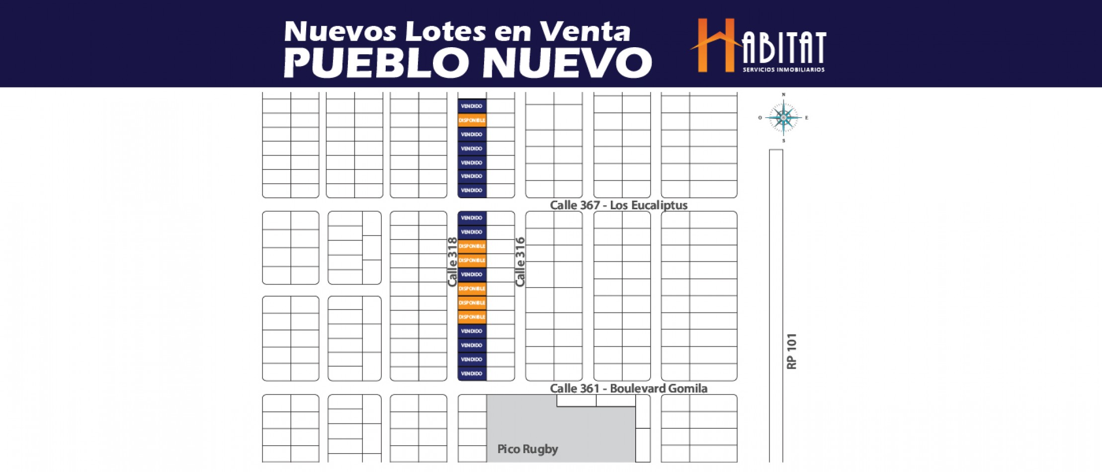 Lotes en  venta en Pueblo Nuevo!!